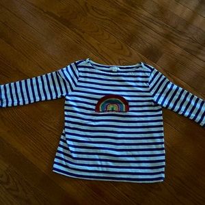 Crewcuts boatneck striped girls size 6-7 cotton 3 quarter sleeved top.
